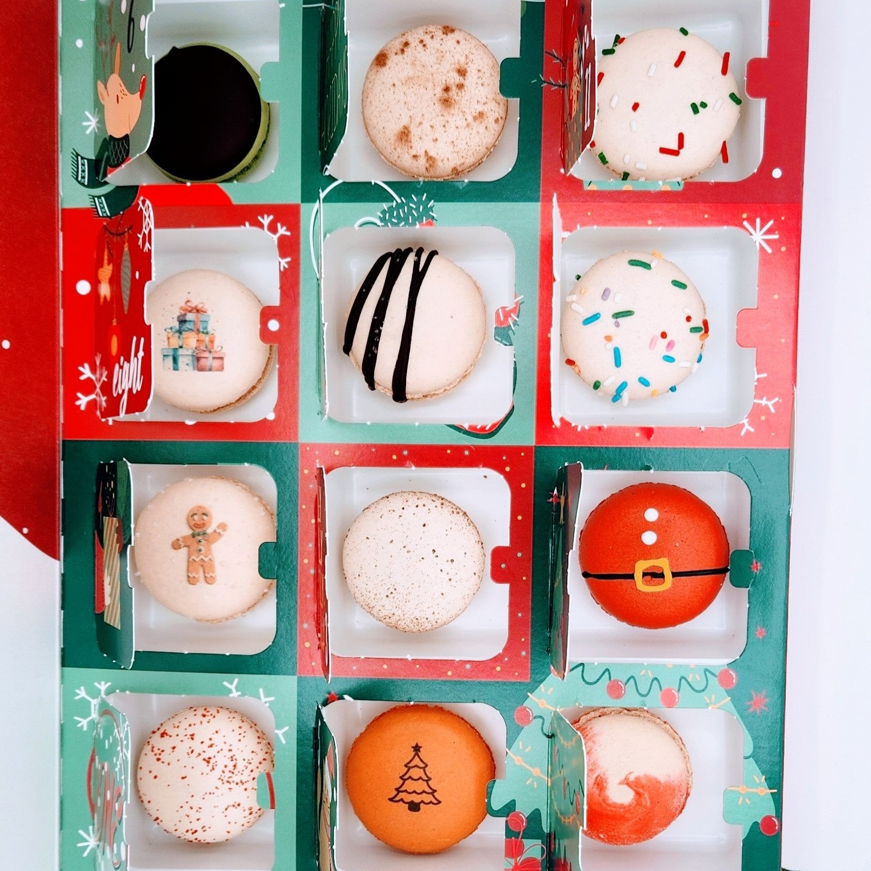 Selection of holiday French macarons