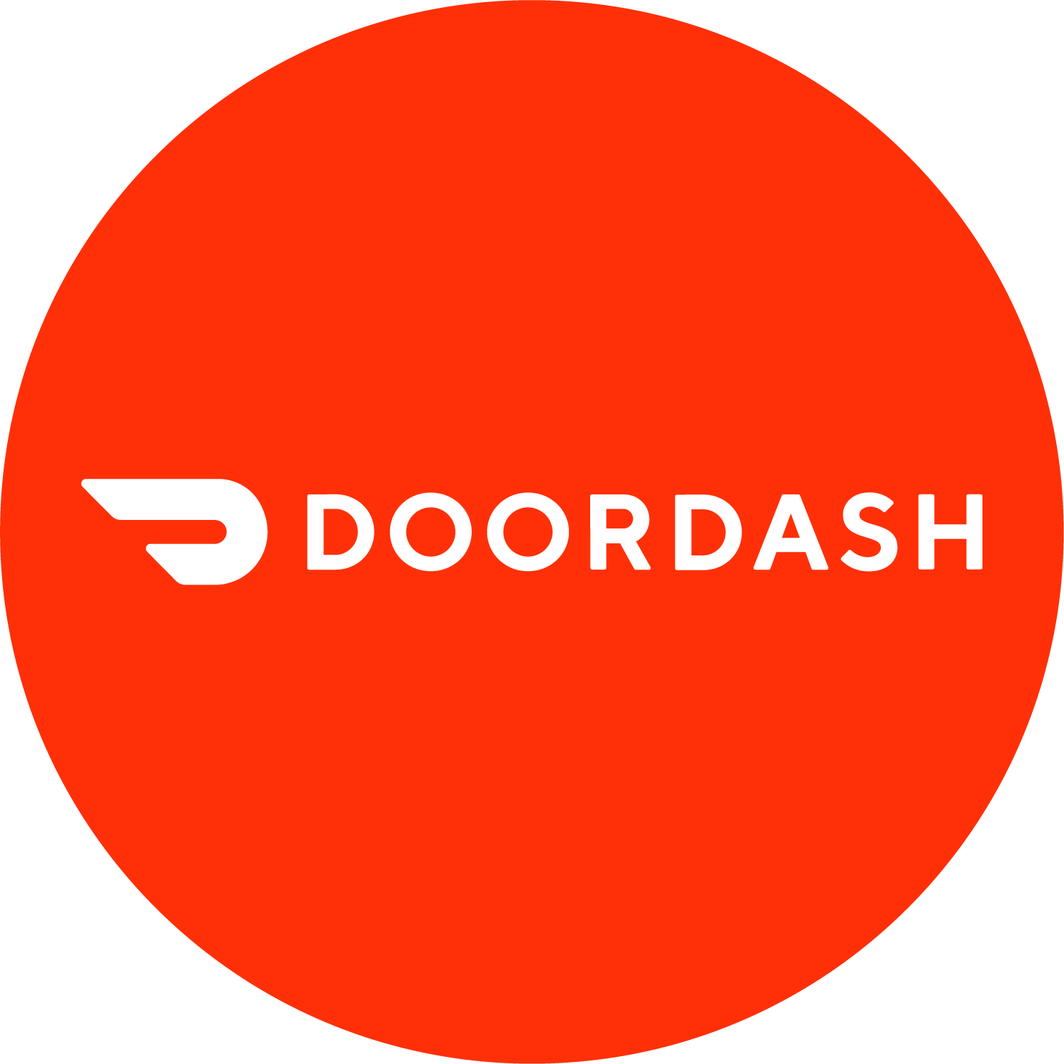 Door Dash logo on a red circle