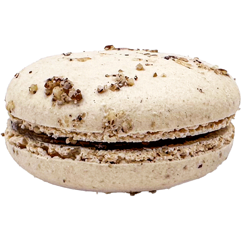 Light colour macaron, sprinkled with crushed pecans